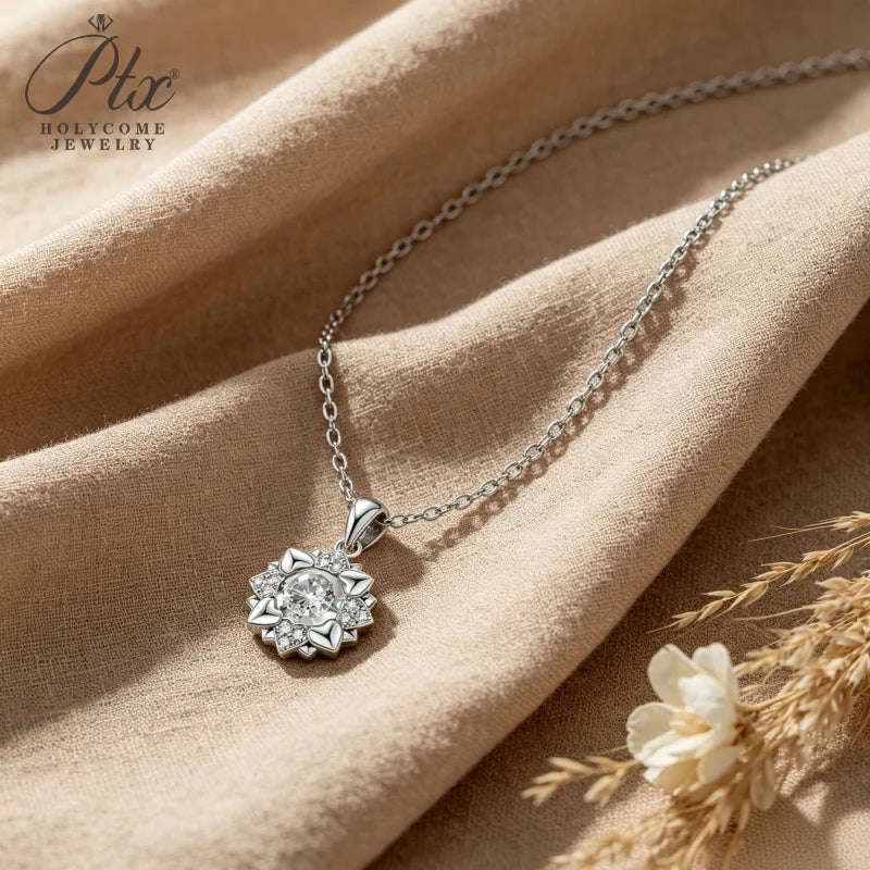 0.5ct Round Moissanite Pendant Necklace D Color VVS1 925 Sterling Silver GRA - Image 2
