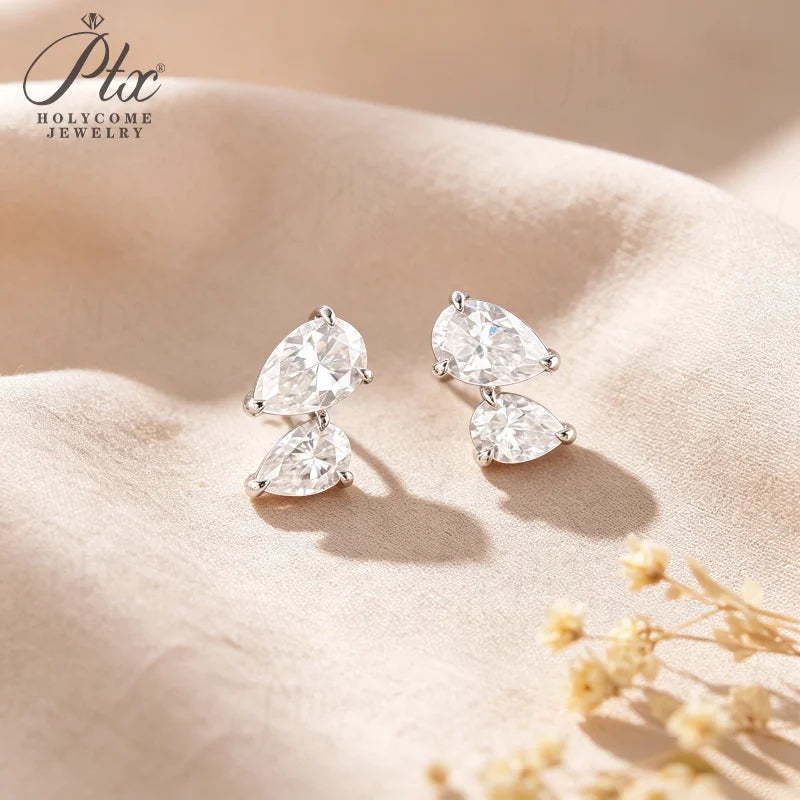 3ct Round Moissanite Stud Earrings D Color VVS1 925 Sterling Silver GRA - Image 2