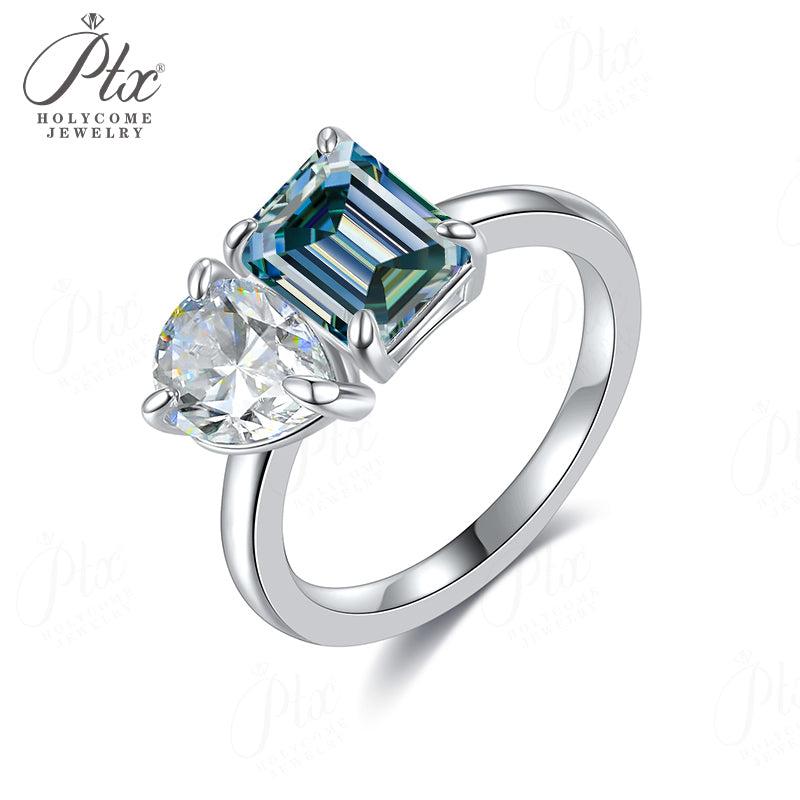 1ct Emerald Moissanite Ring D Color VVS1 925 Sterling Silver GRA - Image 11