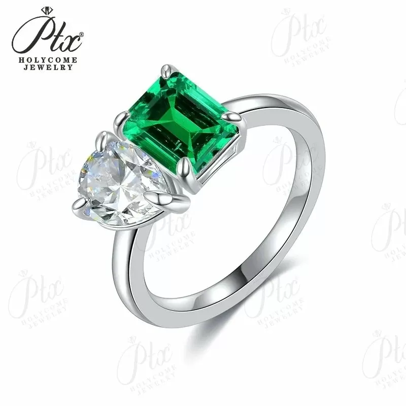 1ct Emerald Moissanite Ring D Color VVS1 925 Sterling Silver GRA - Image 30