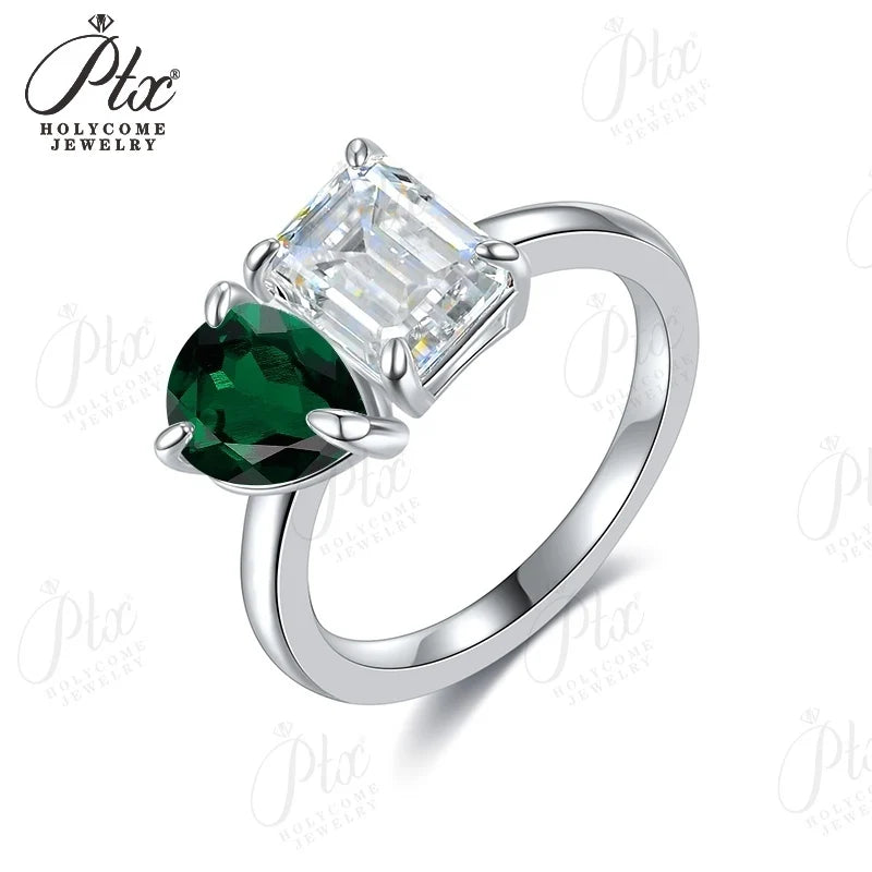 1ct Emerald Moissanite Ring D Color VVS1 925 Sterling Silver GRA - Image 32