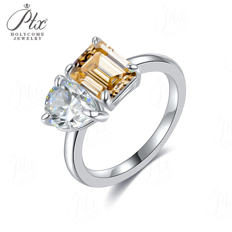 1ct Emerald Moissanite Ring D Color VVS1 925 Sterling Silver GRA - Image 4