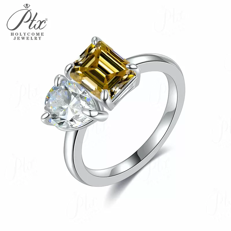 1ct Emerald Moissanite Ring D Color VVS1 925 Sterling Silver GRA - Image 6