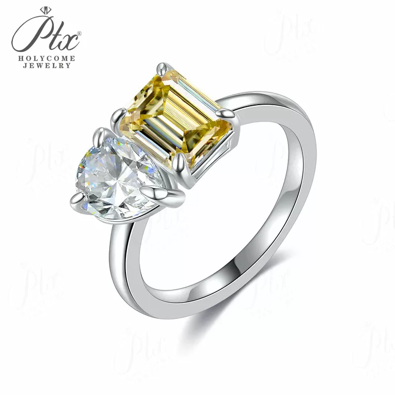 1ct Emerald Moissanite Ring D Color VVS1 925 Sterling Silver GRA - Image 8