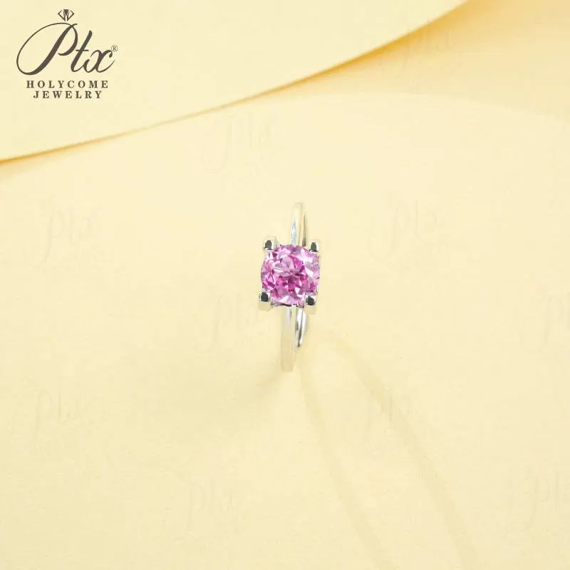 1ct Round Moissanite Ring D Color VVS1 925 Sterling Silver GRA - Image 3
