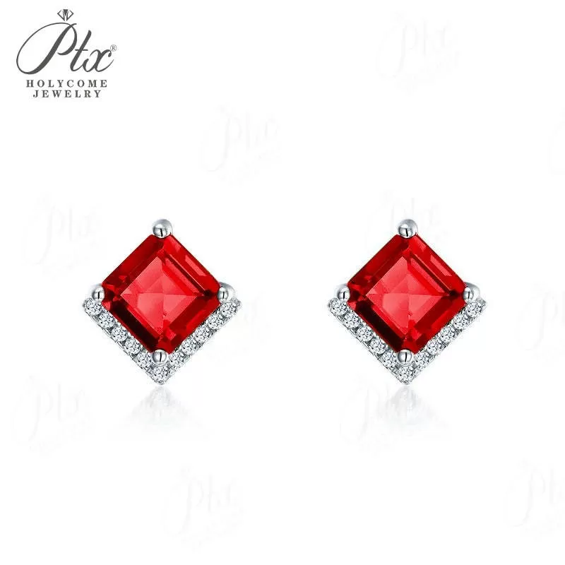 1ct Princess Moissanite Stud Earrings D Color VVS1 925 Sterling Silver GRA - Image 12