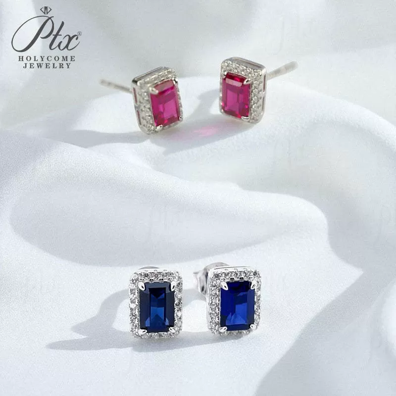 1ct Princess Moissanite Stud Earrings D Color VVS1 925 Sterling Silver GRA - Image 2