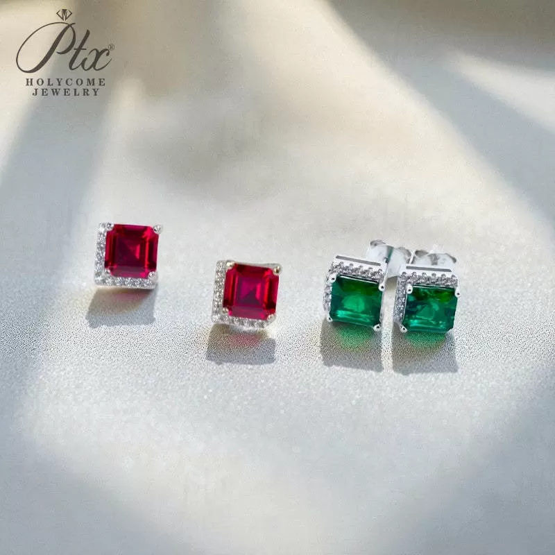 1ct Princess Moissanite Stud Earrings D Color VVS1 925 Sterling Silver GRA - Image 3