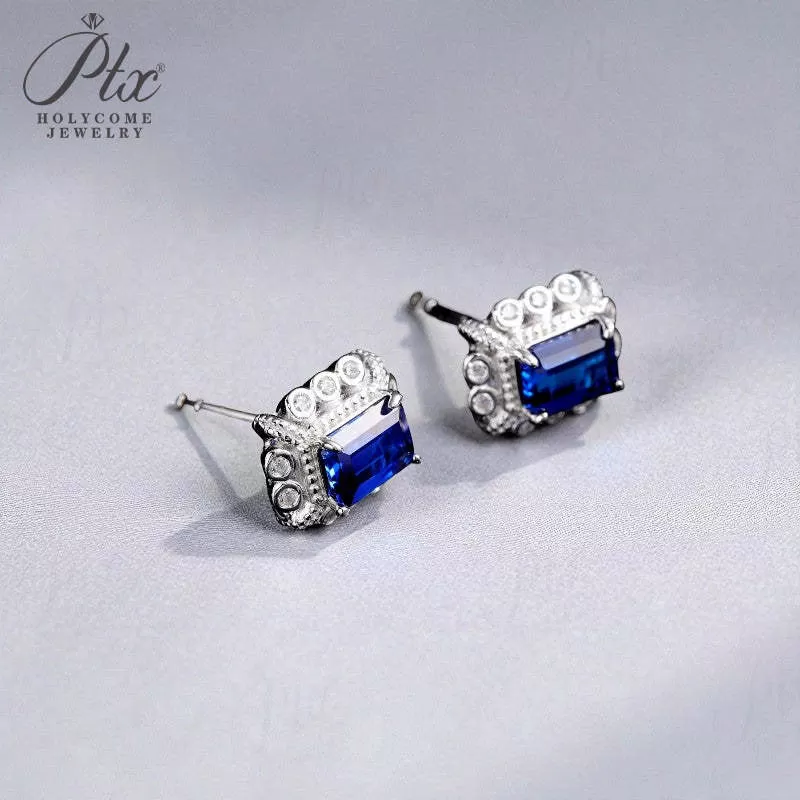 1ct Princess Moissanite Stud Earrings D Color VVS1 925 Sterling Silver GRA - Image 4