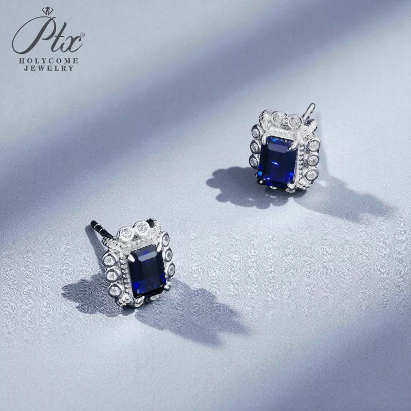 1ct Princess Moissanite Stud Earrings D Color VVS1 925 Sterling Silver GRA - Image 5