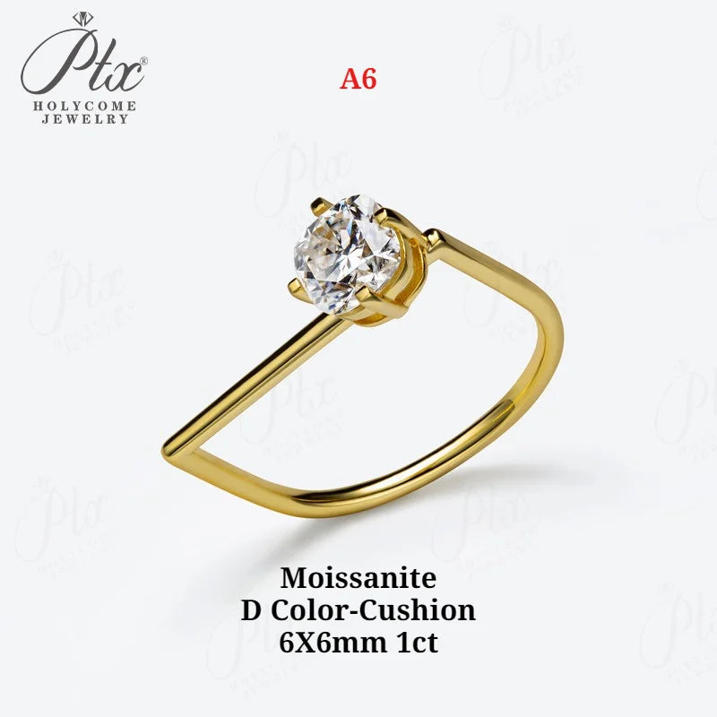 1ct Round Moissanite Ring D Color VVS1 925 Sterling Silver GRA - Image 13