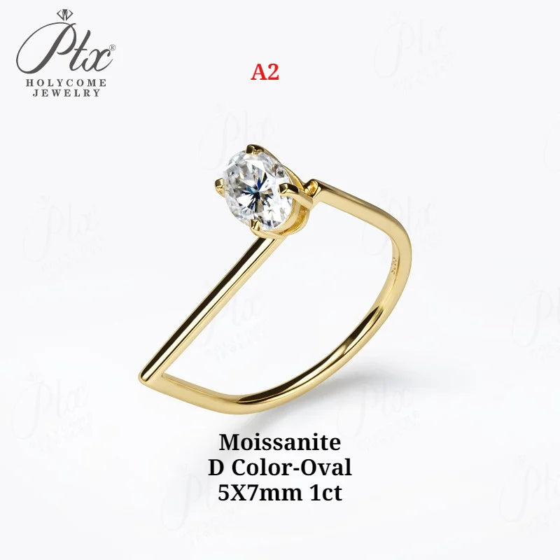 1ct Round Moissanite Ring D Color VVS1 925 Sterling Silver GRA - Image 9