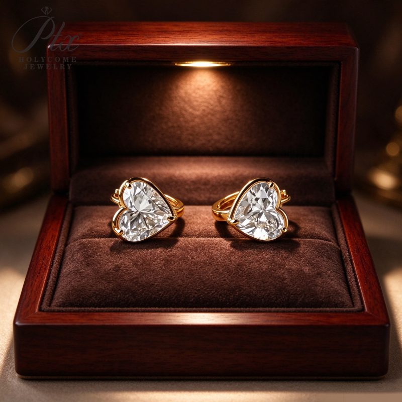 1ct Round Lab Grown Diamond Stud Earrings D Color VVS1 14K Gold Plated GRA - Image 2