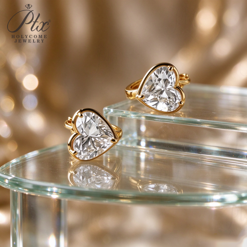 1ct Round Lab Grown Diamond Stud Earrings D Color VVS1 14K Gold Plated GRA - Image 3