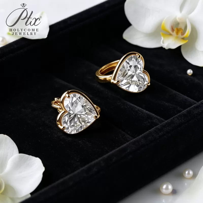 1ct Round Lab Grown Diamond Stud Earrings D Color VVS1 14K Gold Plated GRA - Image 4