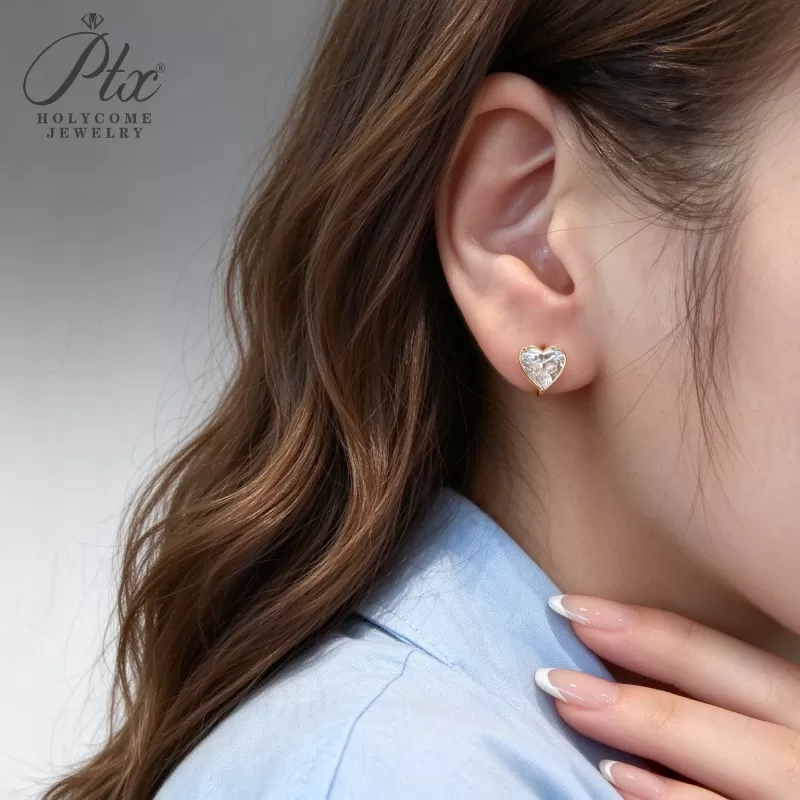 1ct Round Lab Grown Diamond Stud Earrings D Color VVS1 14K Gold Plated GRA - Image 8