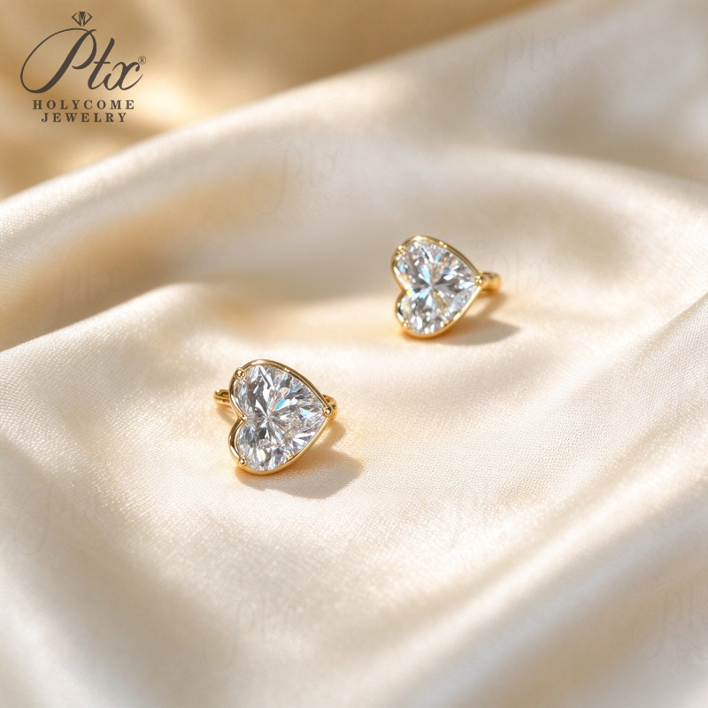 1ct Round Lab Grown Diamond Stud Earrings D Color VVS1 14K Gold Plated GRA - Image 9