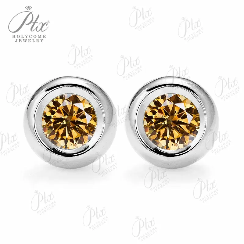 0.5ct Round Moissanite Stud Earrings D Color VVS1 925 Sterling Silver GRA - Image 12