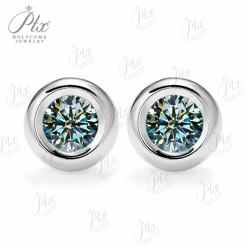 0.5ct Round Moissanite Stud Earrings D Color VVS1 925 Sterling Silver GRA - Image 13