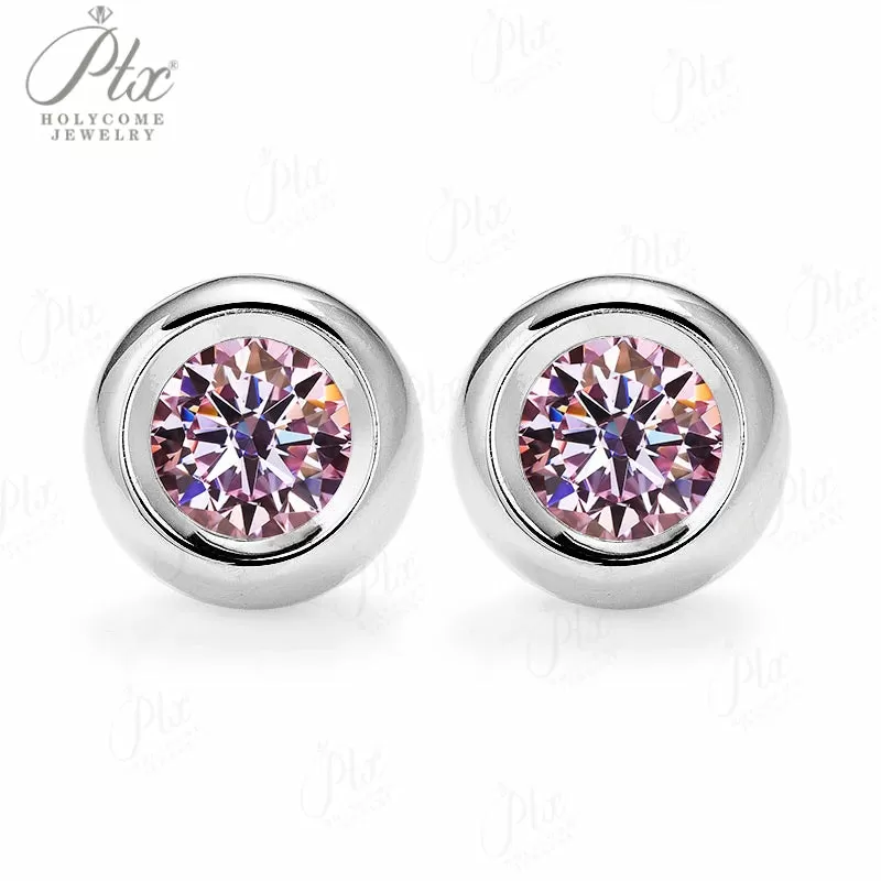 0.5ct Round Moissanite Stud Earrings D Color VVS1 925 Sterling Silver GRA - Image 2