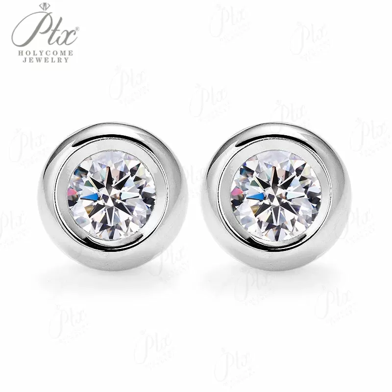 0.5ct Round Moissanite Stud Earrings D Color VVS1 925 Sterling Silver GRA - Image 3