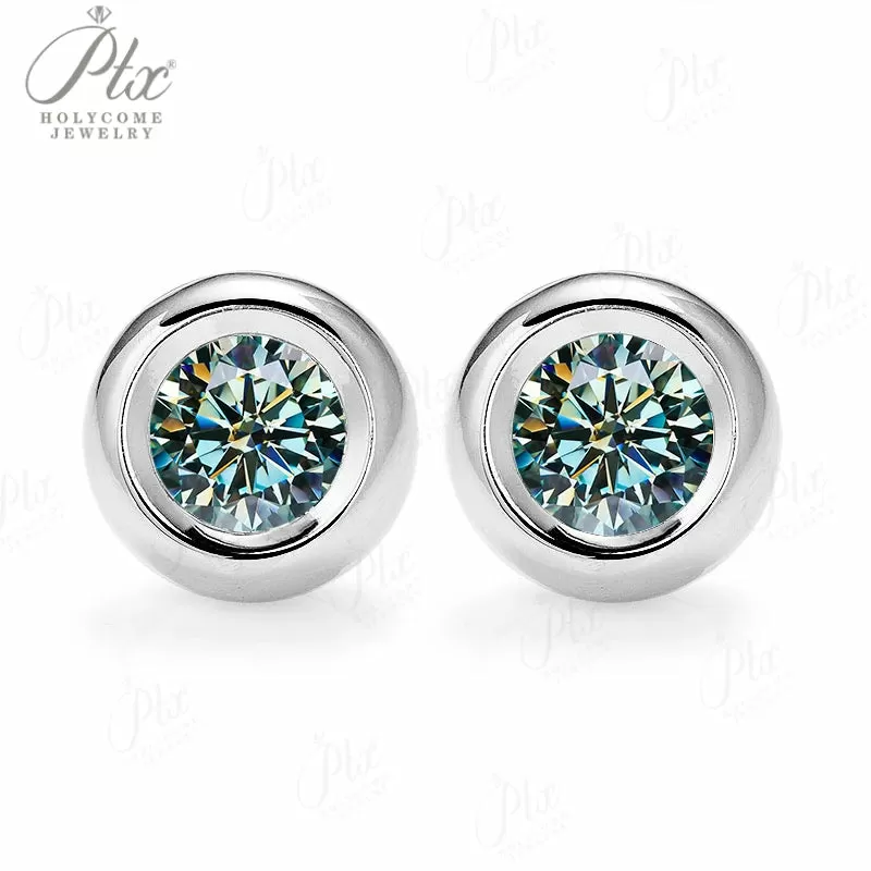 0.5ct Round Moissanite Stud Earrings D Color VVS1 925 Sterling Silver GRA - Image 5