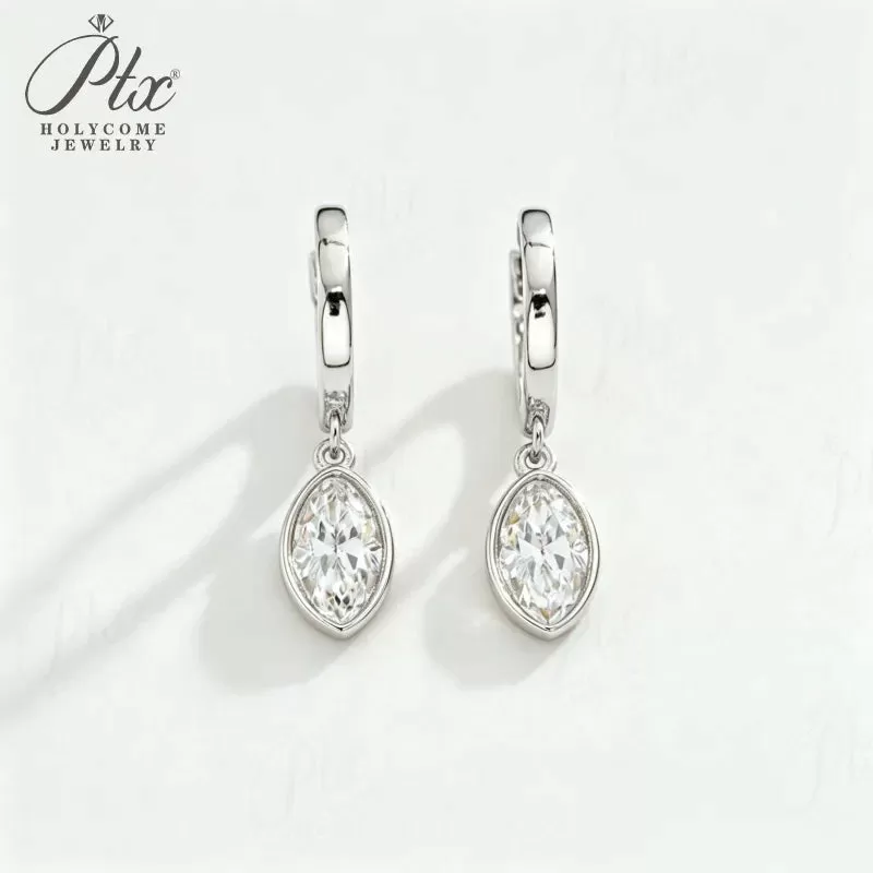 1-2ct Marquise Moissanite Stud Earrings D Color VVS1 925 Sterling Silver GRA - Image 5