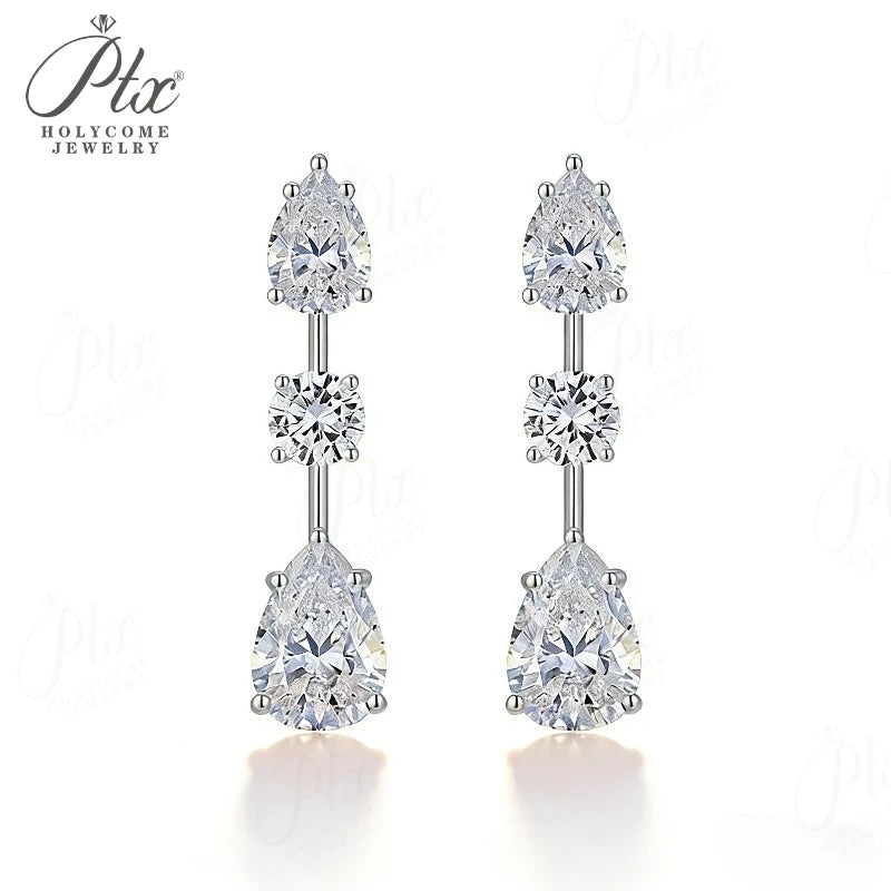 2-8ct Round Moissanite Stud Earrings D Color VVS1 925 Sterling Silver GRA