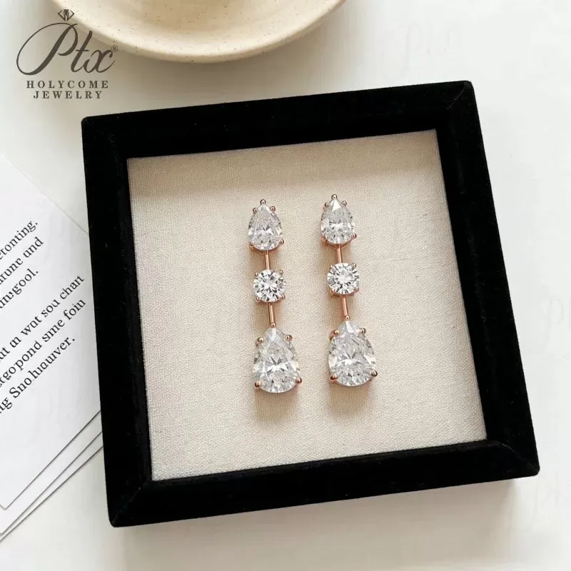 2-8ct Round Moissanite Stud Earrings D Color VVS1 925 Sterling Silver GRA - Image 6