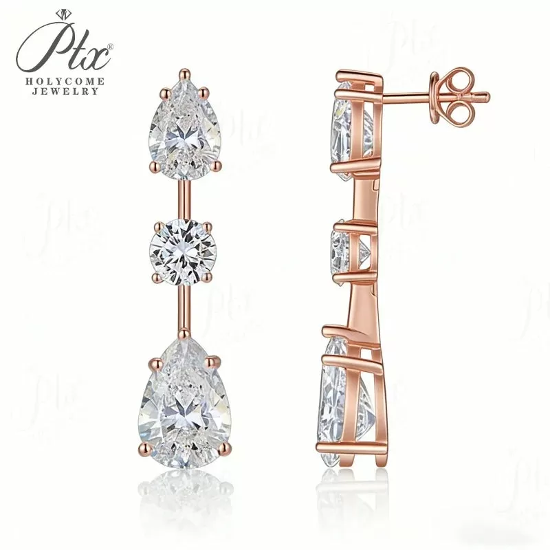 2-8ct Round Moissanite Stud Earrings D Color VVS1 925 Sterling Silver GRA - Image 8