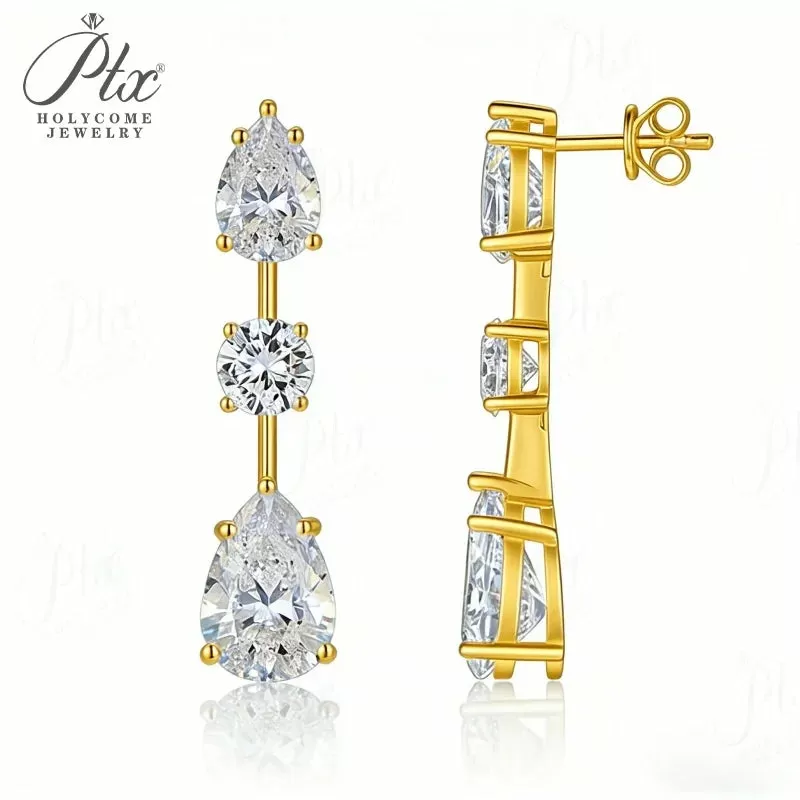 2-8ct Round Moissanite Stud Earrings D Color VVS1 925 Sterling Silver GRA - Image 9