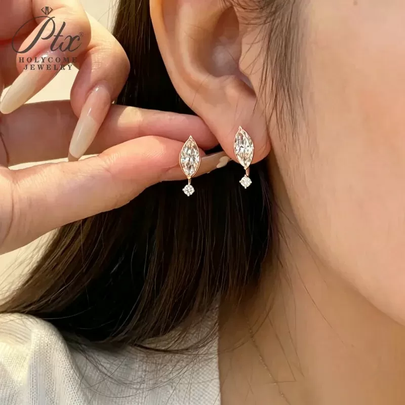 2ct Marquise Moissanite Stud Earrings D Color VVS1 925 Sterling Silver GRA - Image 4