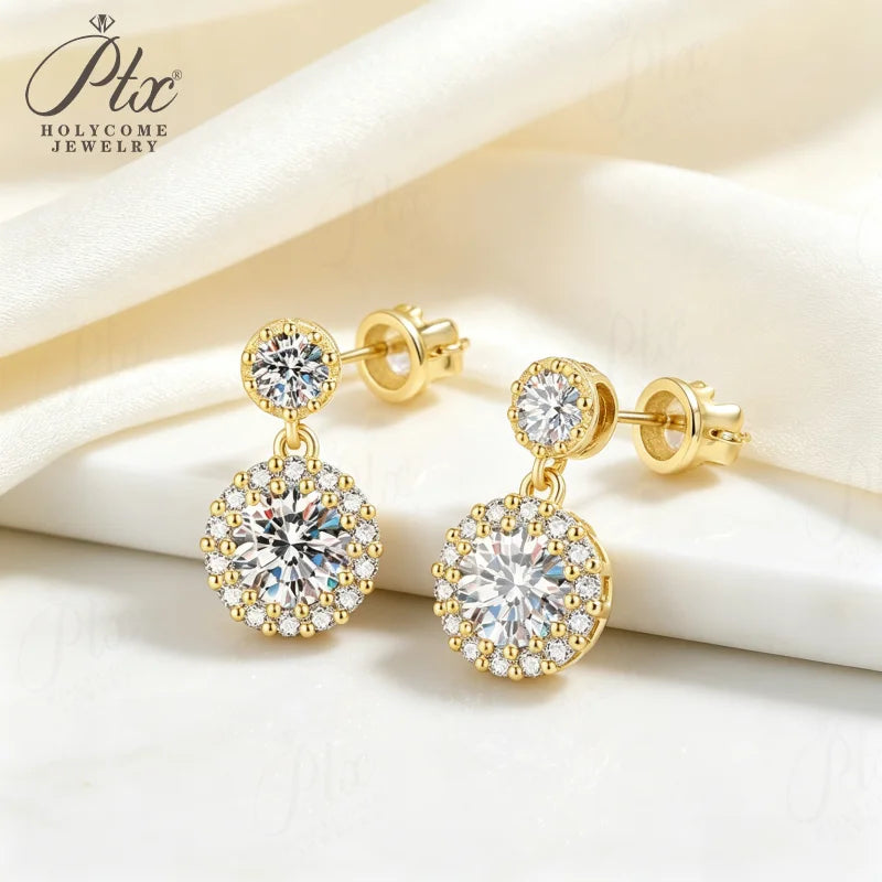 2ct Round Moissanite Stud Earrings D Color VVS1 925 Sterling Silver GRA - Image 6