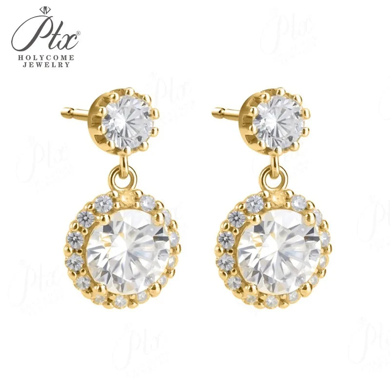 2ct Round Moissanite Stud Earrings D Color VVS1 925 Sterling Silver GRA - Image 7