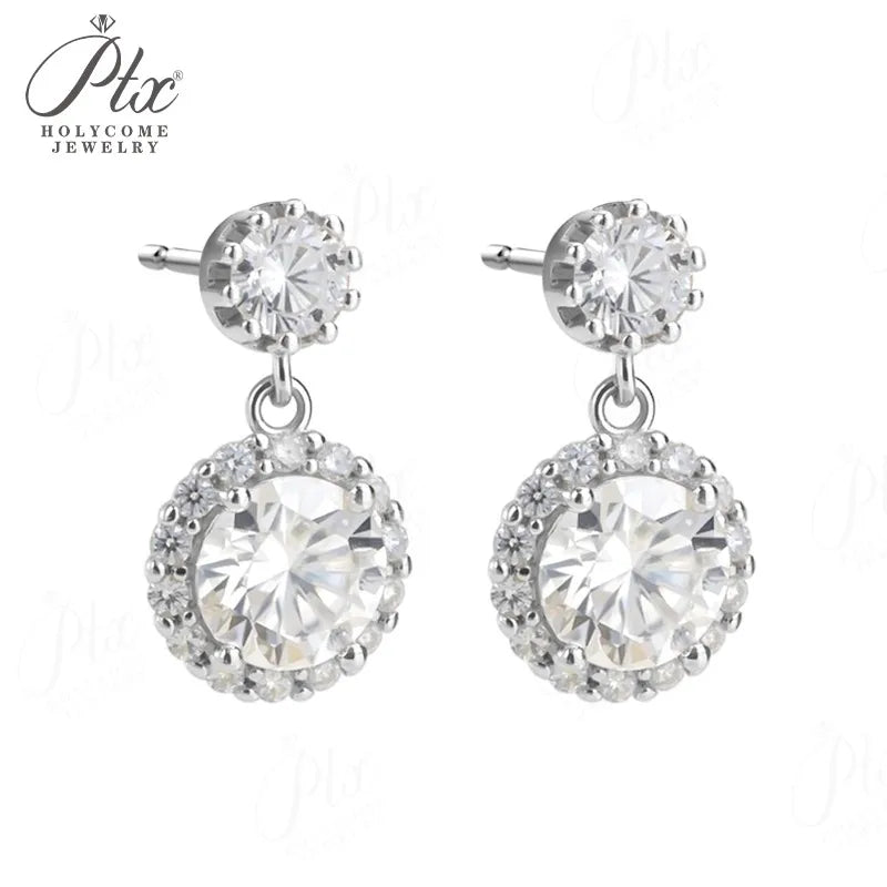 2ct Round Moissanite Stud Earrings D Color VVS1 925 Sterling Silver GRA - Image 8