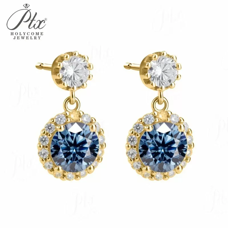 2ct Round Moissanite Stud Earrings D Color VVS1 925 Sterling Silver GRA - Image 9