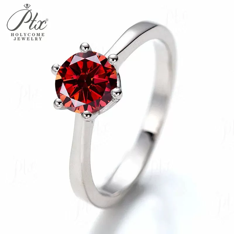 1ct Round Moissanite Ring D Color VVS1 925 Sterling Silver GRA - Image 10