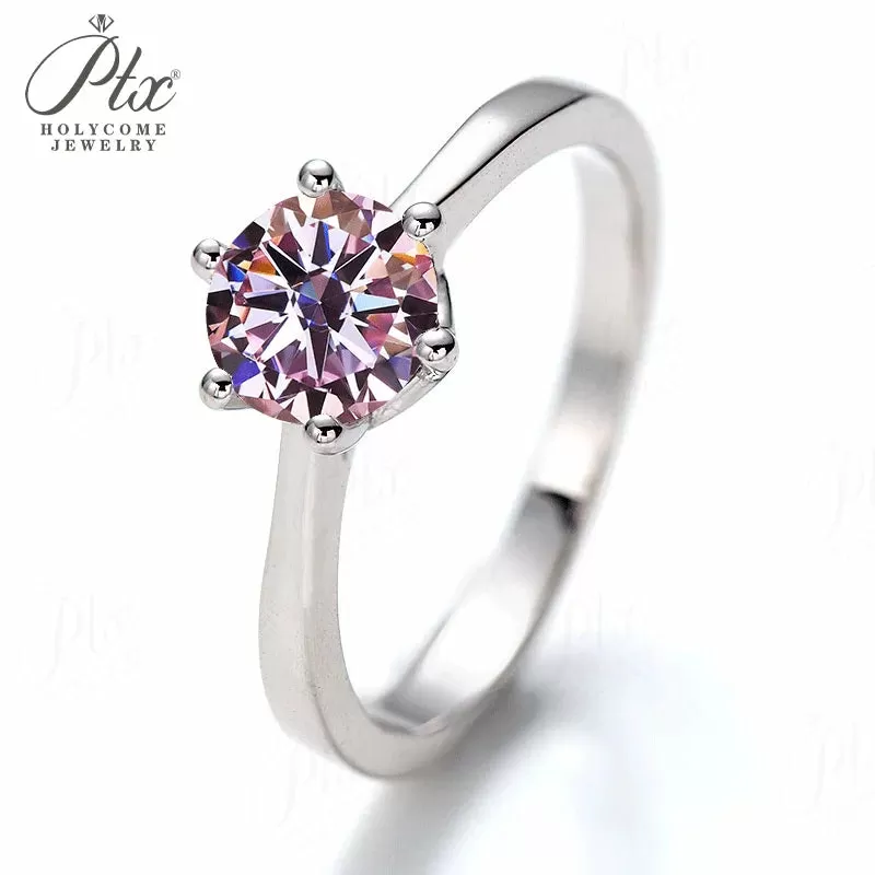 1ct Round Moissanite Ring D Color VVS1 925 Sterling Silver GRA - Image 12