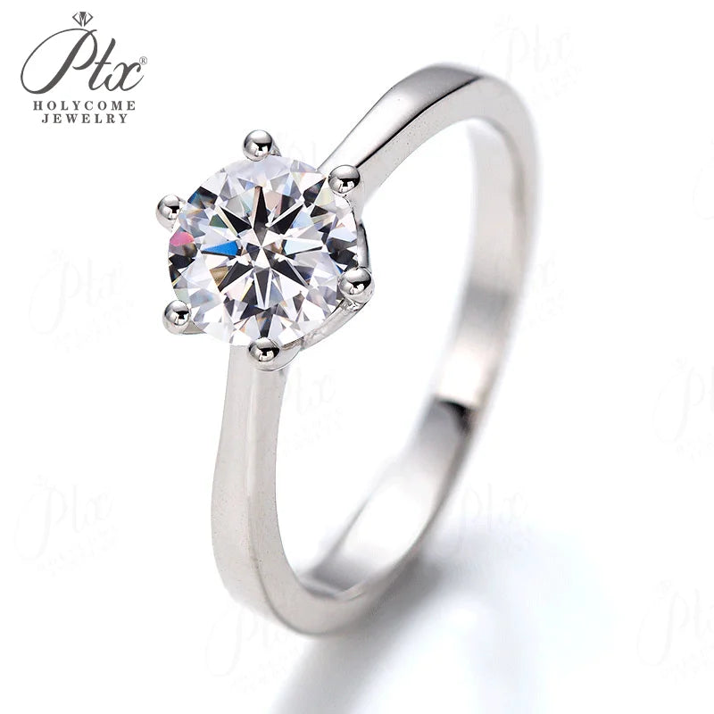 1ct Round Moissanite Ring D Color VVS1 925 Sterling Silver GRA - Image 7