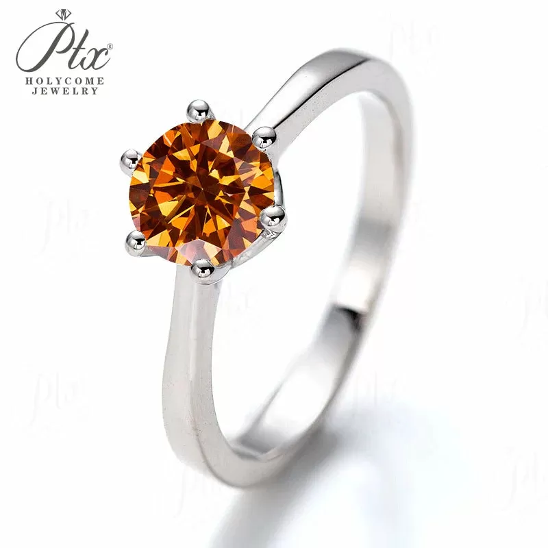1ct Round Moissanite Ring D Color VVS1 925 Sterling Silver GRA - Image 9