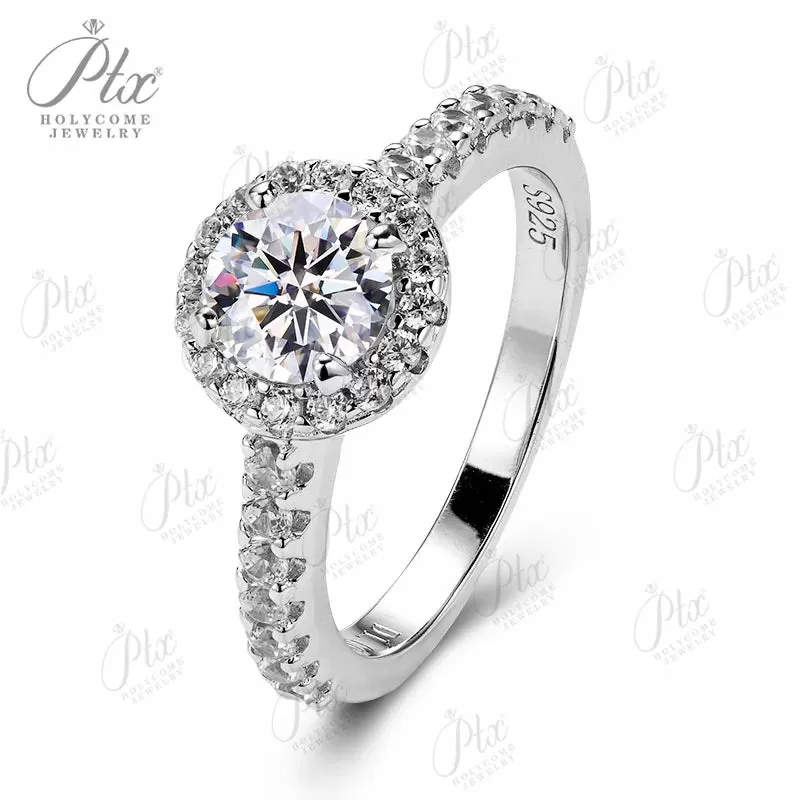 1ct Round Moissanite Ring D Color VVS1 925 Sterling Silver GRA - Image 17