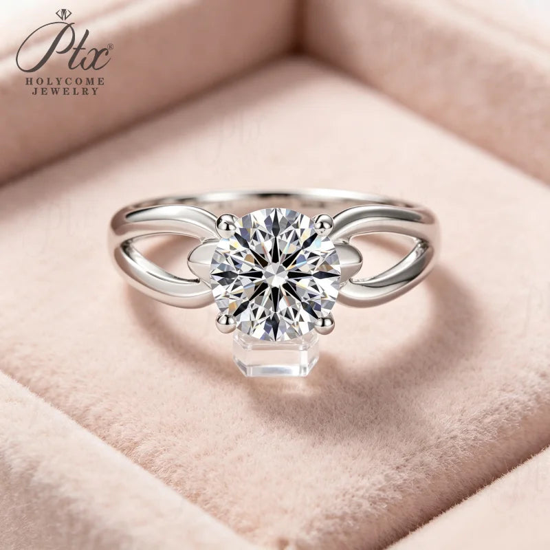 1ct Round Moissanite Ring D Color VVS1 925 Sterling Silver GRA - Image 6