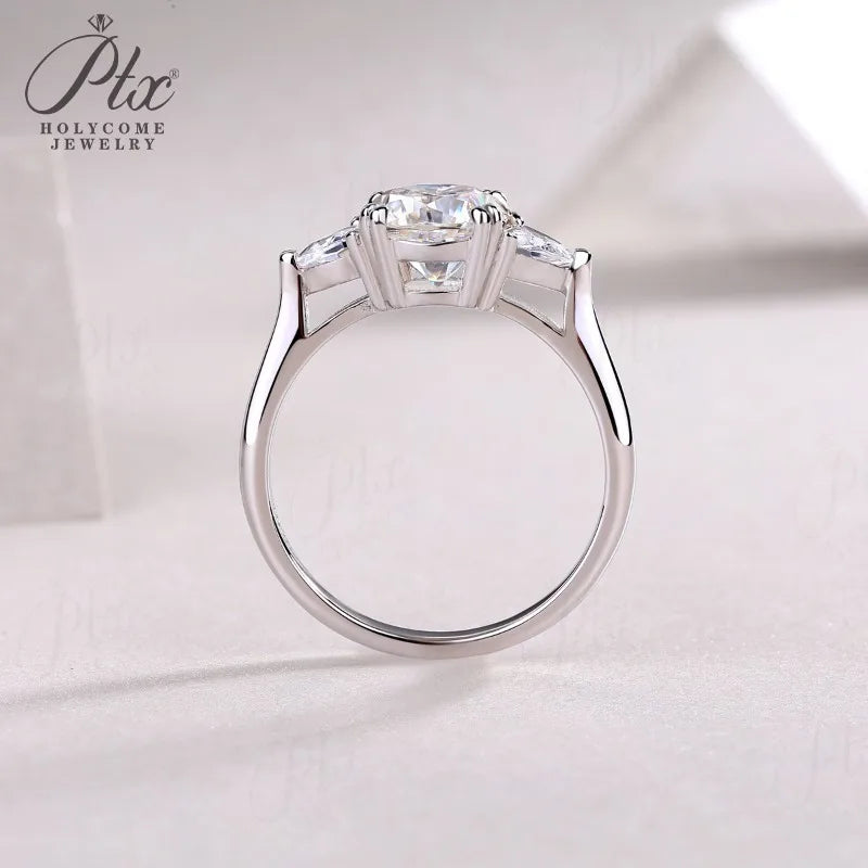 2.6ct Cushion Moissanite Ring D Color VVS1 925 Sterling Silver GRA - Image 3
