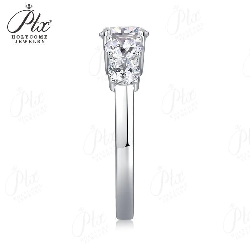 2.6ct Round Moissanite Ring D Color VVS1 925 Sterling Silver GRA - Image 3