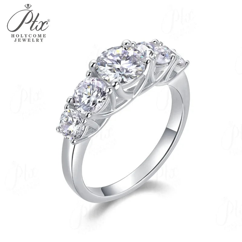 2.6ct Round Moissanite Ring D Color VVS1 925 Sterling Silver GRA - Image 7