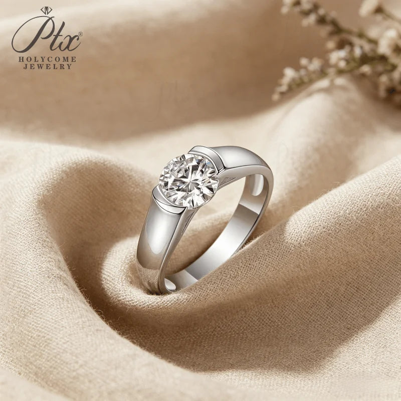 2ct Round Moissanite Ring D Color VVS1 925 Sterling Silver GRA - Image 4