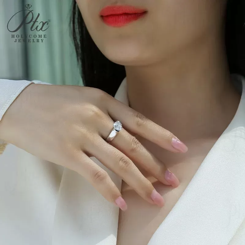 2ct Round Moissanite Ring D Color VVS1 925 Sterling Silver GRA - Image 5