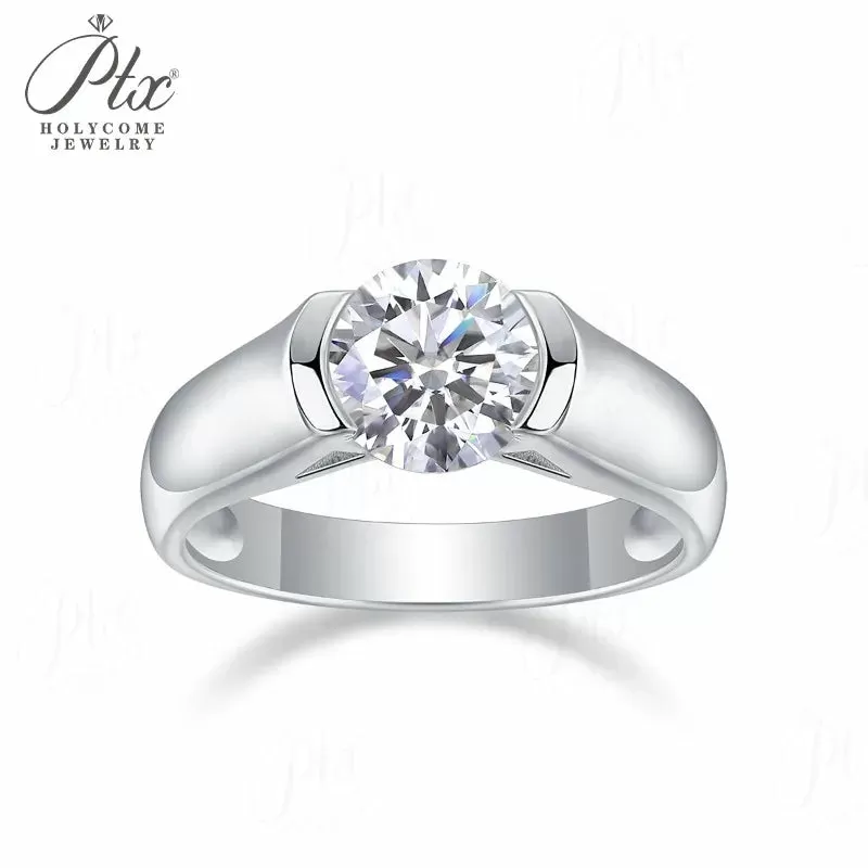 2ct Round Moissanite Ring D Color VVS1 925 Sterling Silver GRA - Image 7