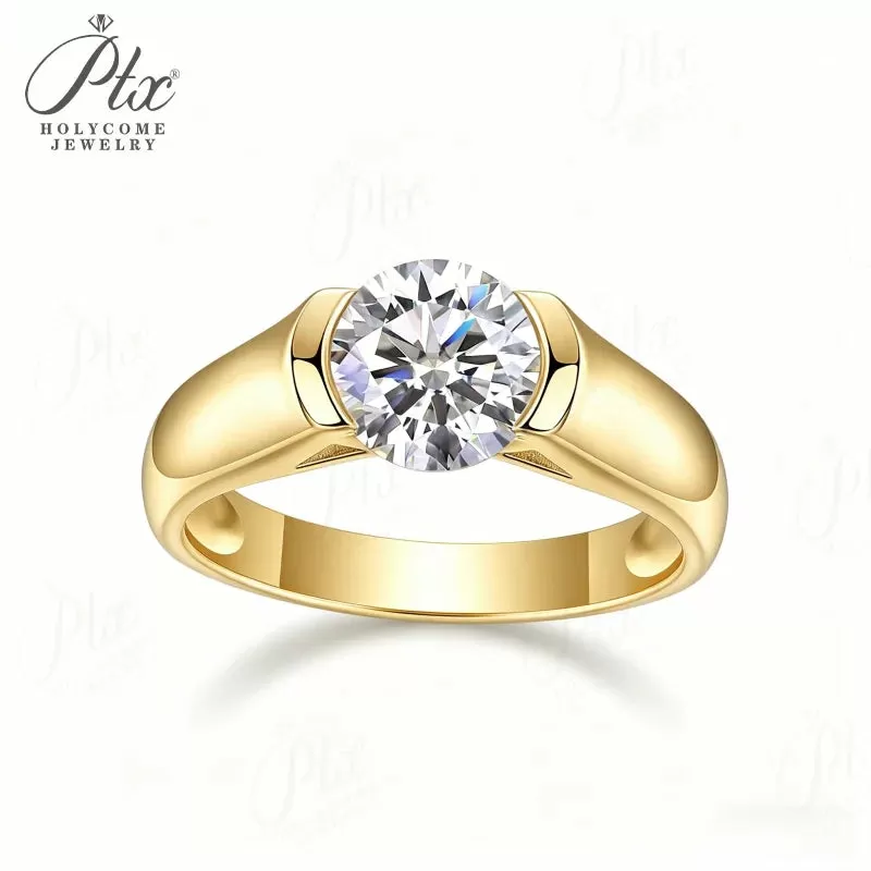 2ct Round Moissanite Ring D Color VVS1 925 Sterling Silver GRA - Image 8