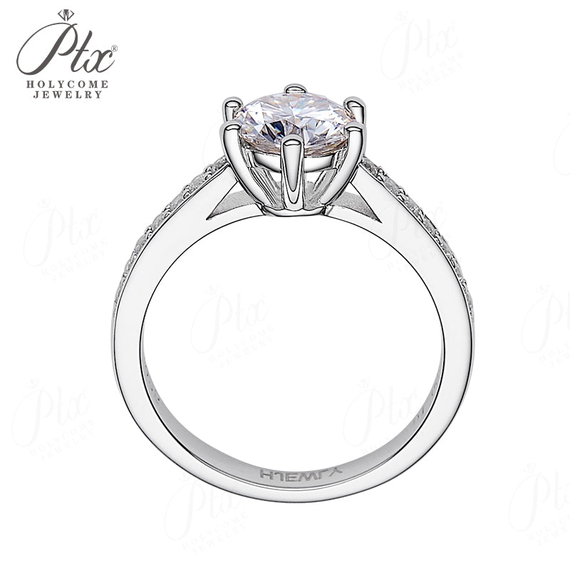 1ct Round Moissanite Ring D Color VVS1 925 Sterling Silver GRA - Image 11
